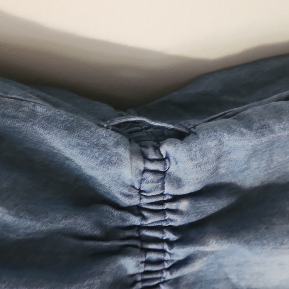 Denim Look Ruffled Romper - Picture 2 of 10